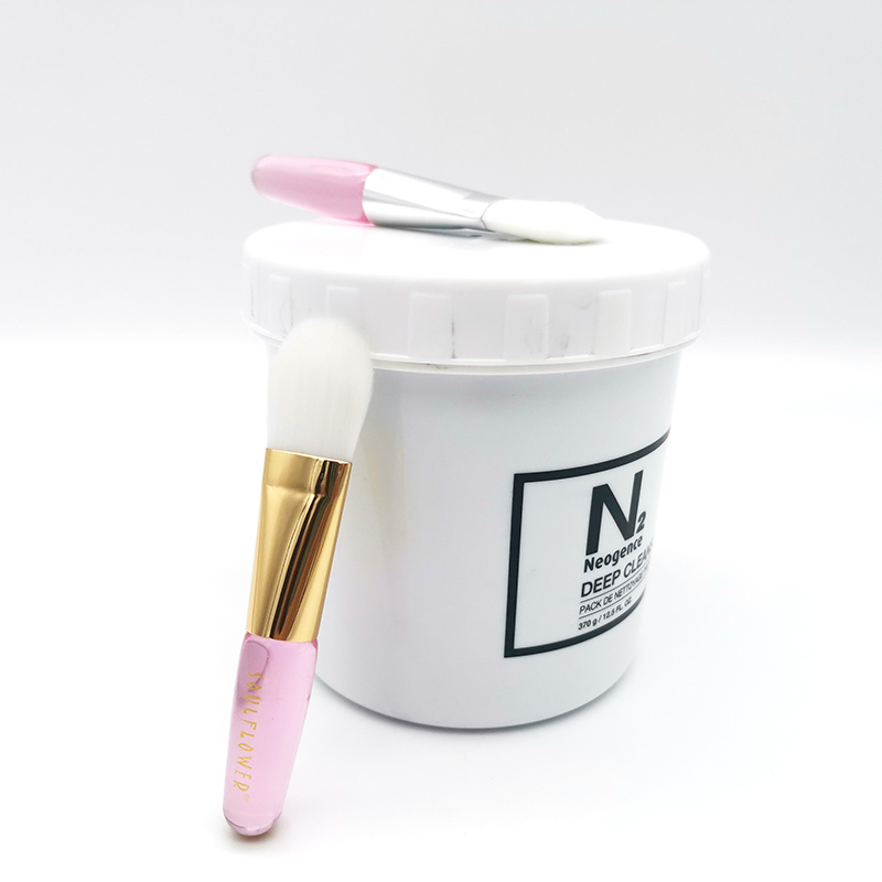 Mini plastic handle synthetic vegan face mask brush spa mask applicator brush