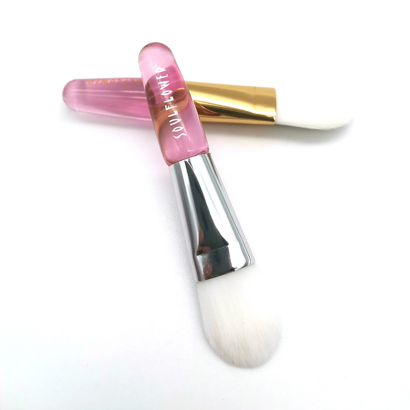 Mini plastic handle synthetic vegan face mask brush spa mask applicator brush