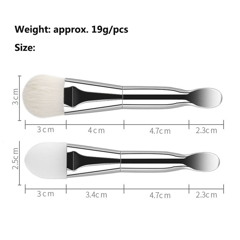 Cosmetic mini face mask brush silicone clay mask brush with spatula