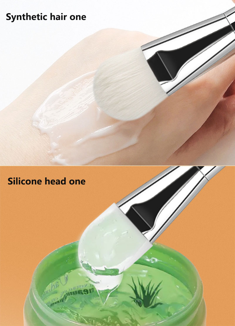 Cosmetic mini face mask brush silicone clay mask brush with spatula