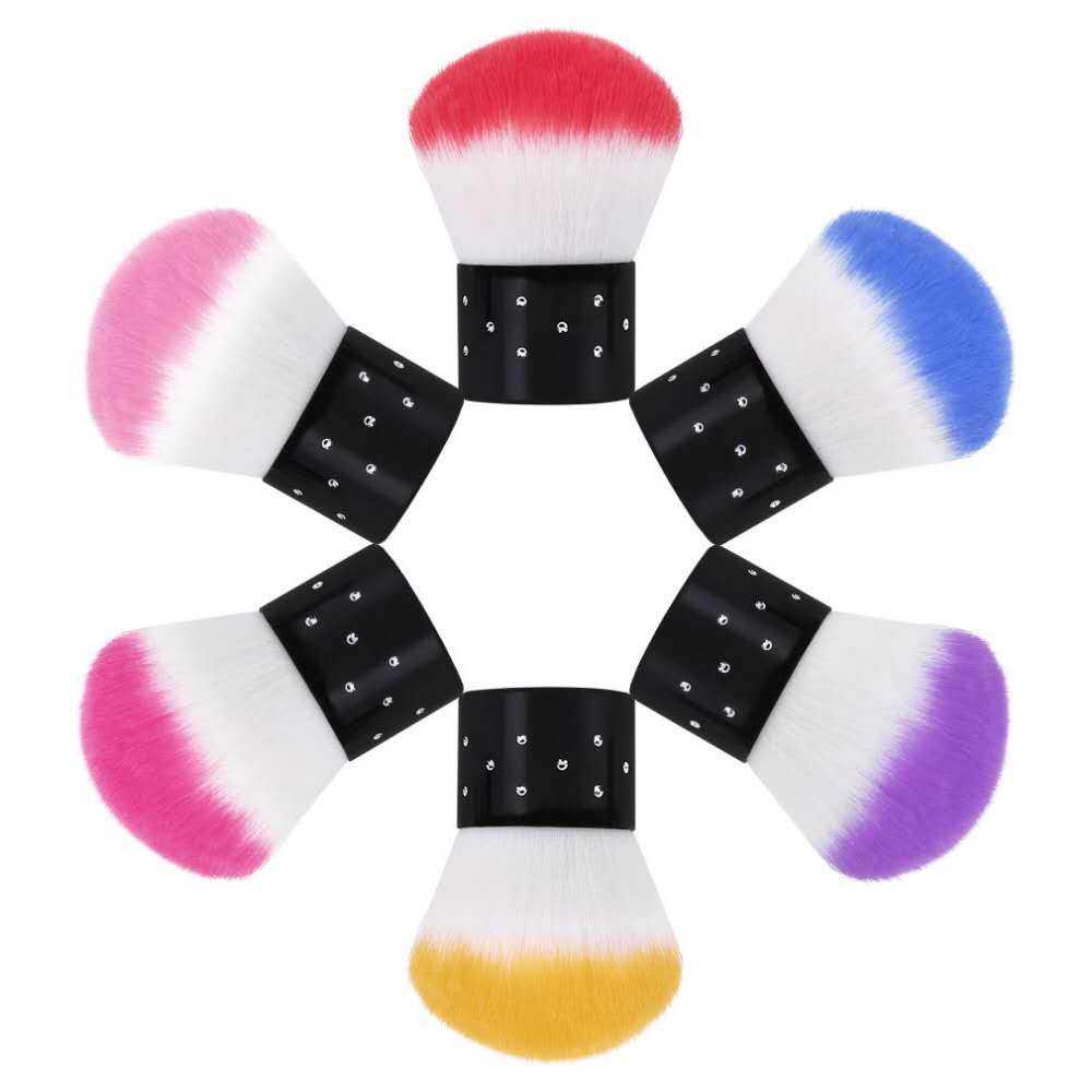 Fashion Round Head Paint Gel Dust Nail Cleaning Brush Acrylic Nail Art Brushes