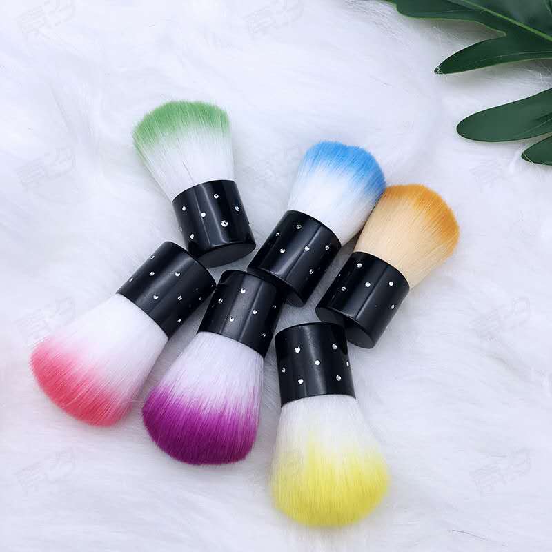 Fashion Round Head Paint Gel Dust Nail Cleaning Brush Acrylic Nail Art Brushes