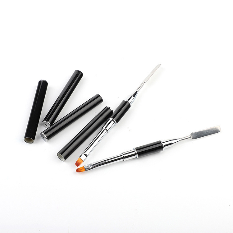 Dual Ended Nail Art Acrylic UV GEL Extension Builder Flower Painting Brush Pen Poly UV Gel Spatula Stick Manicure Tool