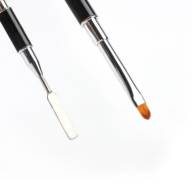 Dual Ended Nail Art Acrylic UV GEL Extension Builder Flower Painting Brush Pen Poly UV Gel Spatula Stick Manicure Tool