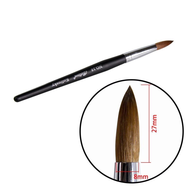 International size iBelieve 100% pure kolinsky nail art acrylic brush