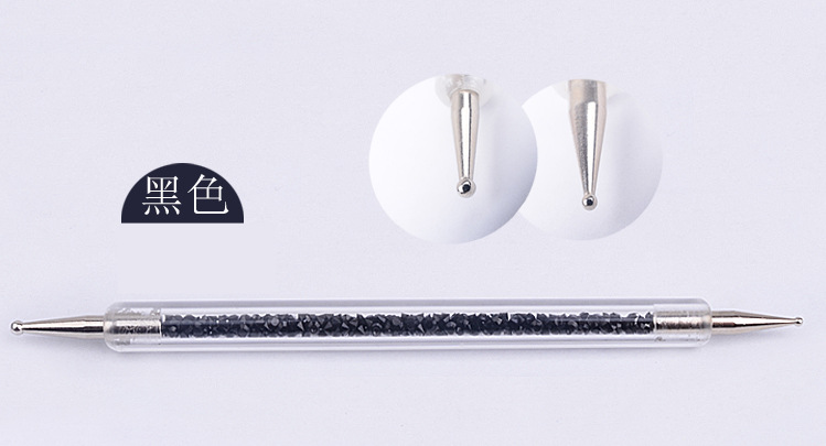Crystal Beads Handle Rhinestone Studs Picker Wax Pencil Manicure Nail Art Tool Dual-ended Nail Dotting Pen