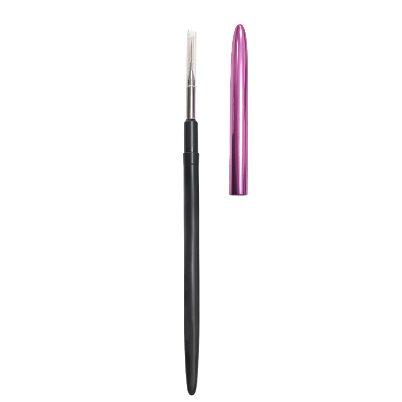 New design matte black handle nylon hair extremely thin liner painting brush nail art brush