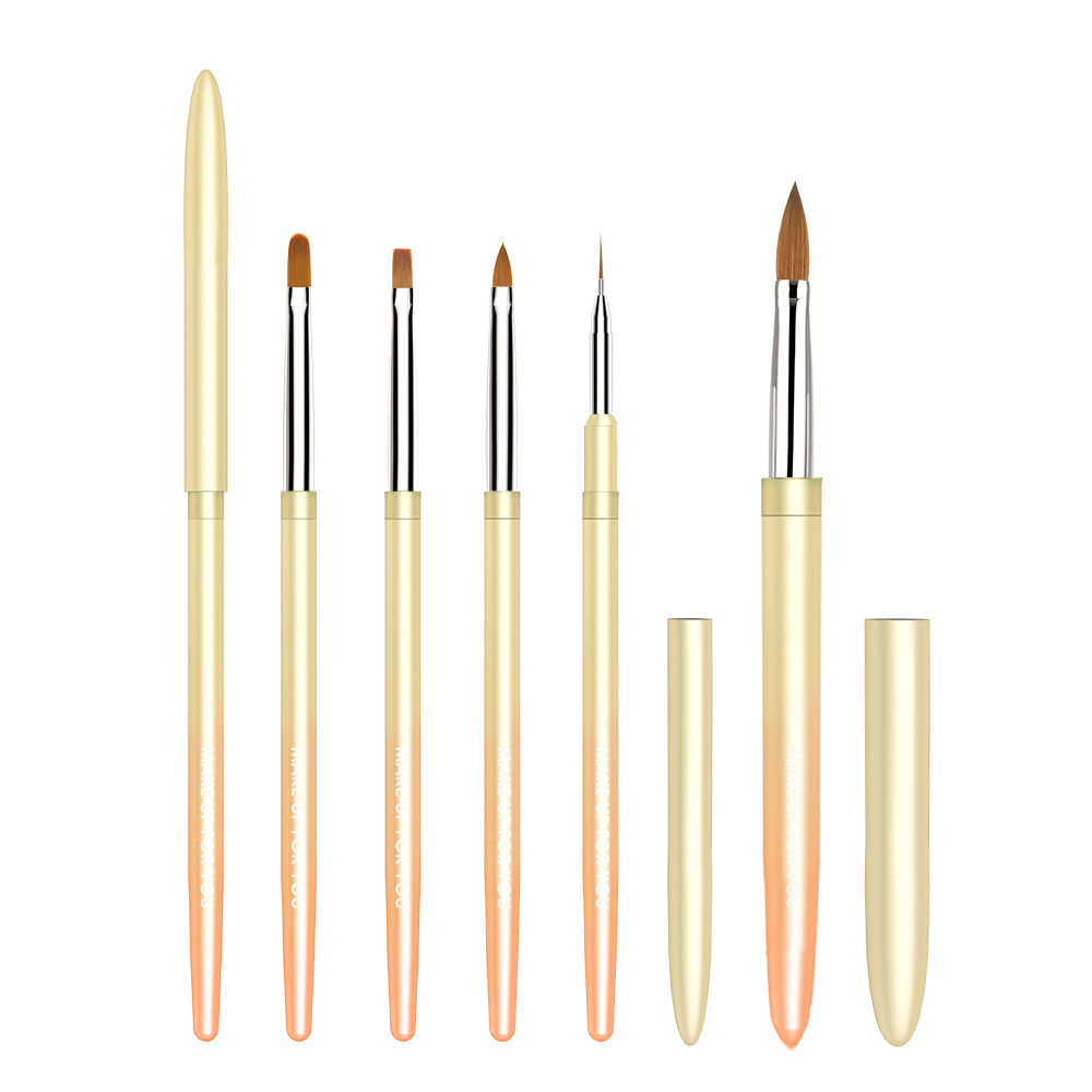 Wholesale high quality professional manufacture Metal Handle Kolinsky cosmetic makeup Nail Art Gel Brush for cheap