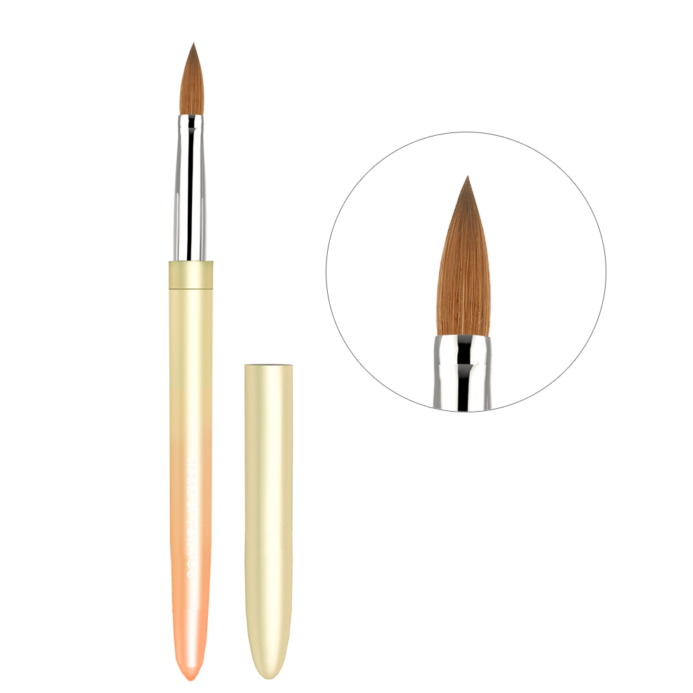 Wholesale high quality professional manufacture Metal Handle Kolinsky cosmetic makeup Nail Art Gel Brush for cheap