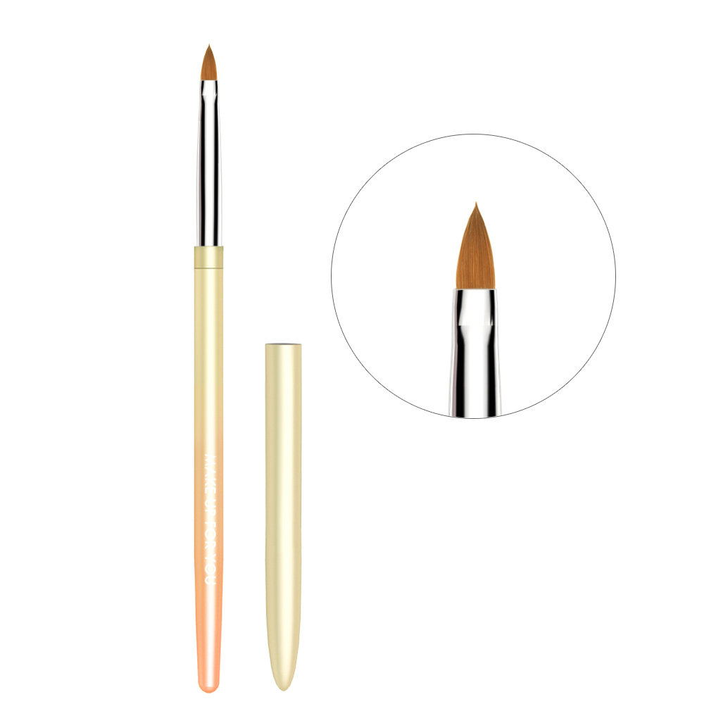 Wholesale high quality professional manufacture Metal Handle Kolinsky cosmetic makeup Nail Art Gel Brush for cheap