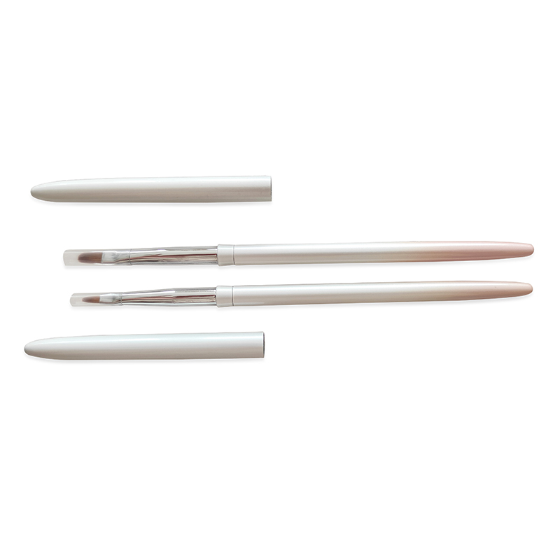 New Arrival Pure Kolinsky Hair Pink White gradient Metal Handle Acrylic brush using for 3D Nail Art