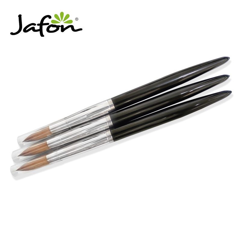 Wholesale Price Black Metal Handle Nail Sable acrylic brush 100% Pure Kolinsky Acrylic Nail Brush