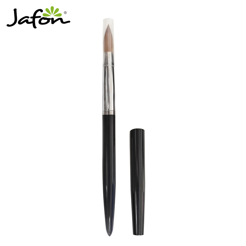 Wholesale Price Black Metal Handle Nail Sable acrylic brush 100% Pure Kolinsky Acrylic Nail Brush