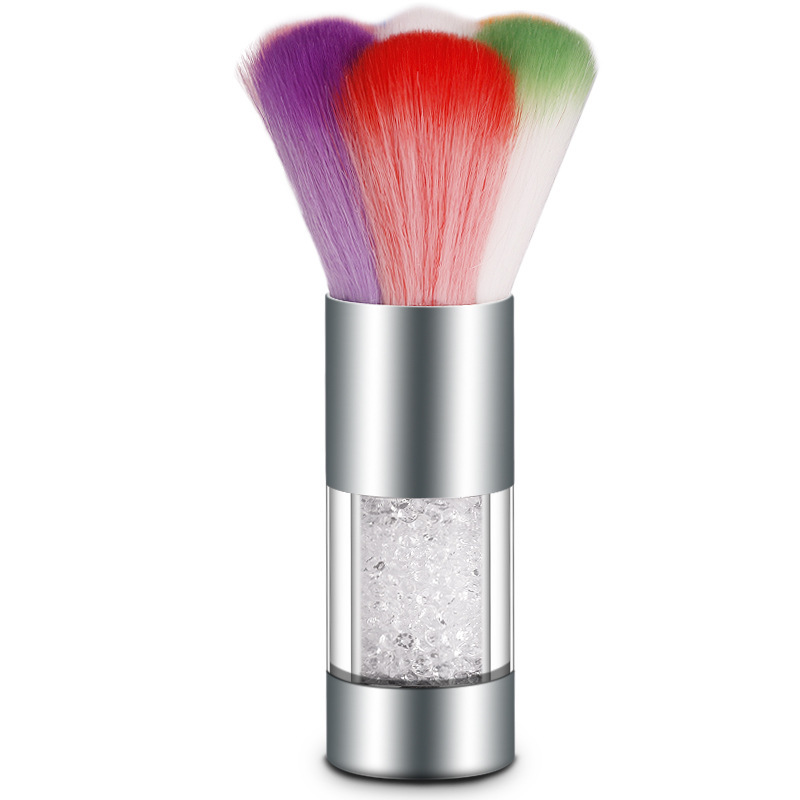 high quality crystal acrylic handle dust brush for nail art nail cleaning brush Blush brush for beauty