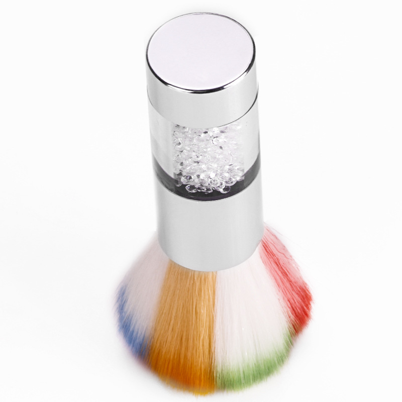 high quality crystal acrylic handle dust brush for nail art nail cleaning brush Blush brush for beauty