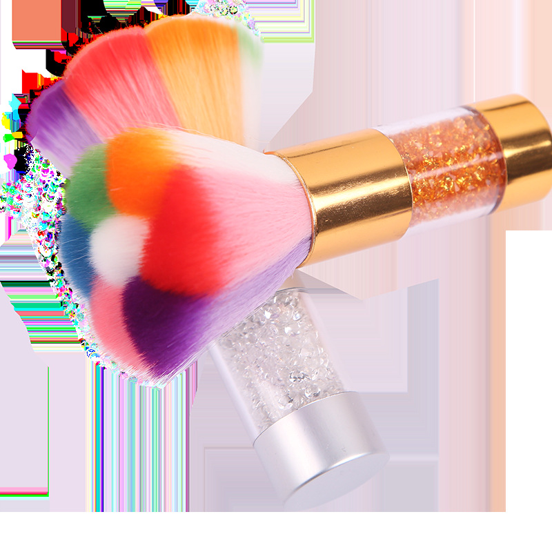 high quality crystal acrylic handle dust brush for nail art nail cleaning brush Blush brush for beauty