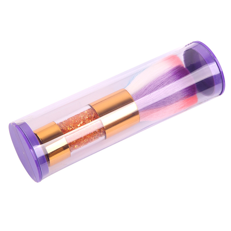 high quality crystal acrylic handle dust brush for nail art nail cleaning brush Blush brush for beauty