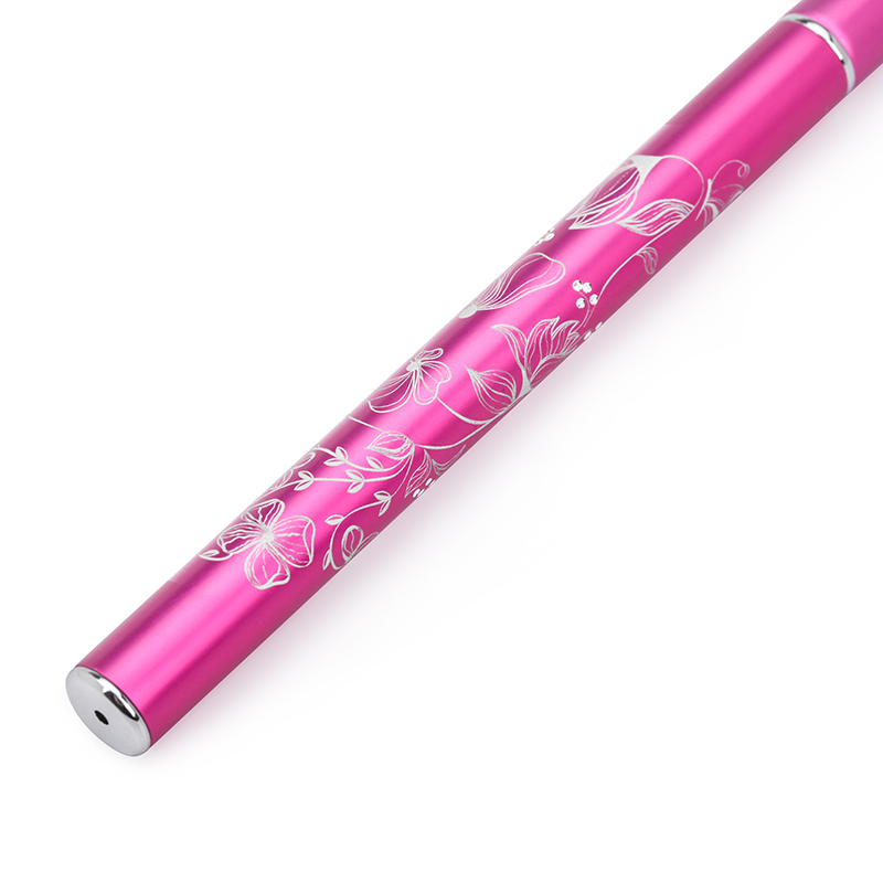 New arrive elegant design pink handle kolinsky Liner brush Nail art brush with laser own logo pattern