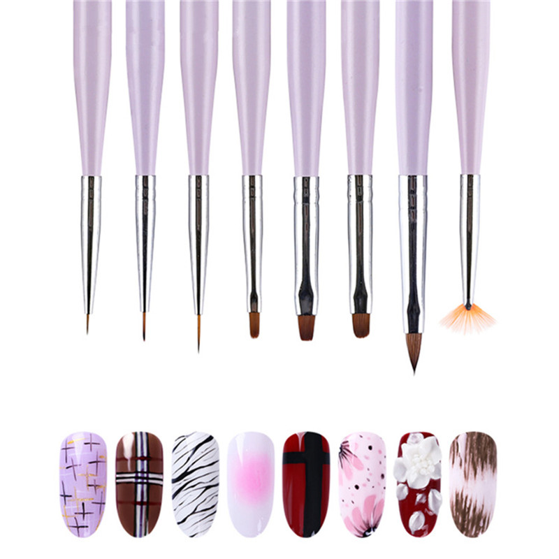 Acrylic Liquid Powder Carving Gel Brush Kolinsky Nail Art Brush Set