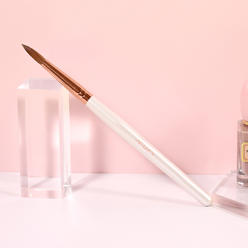Best Quality Oem Private Label White Wood Handle Acrylic Brush Wholesale Kolinsky Sable Nail Art Brush Amazon