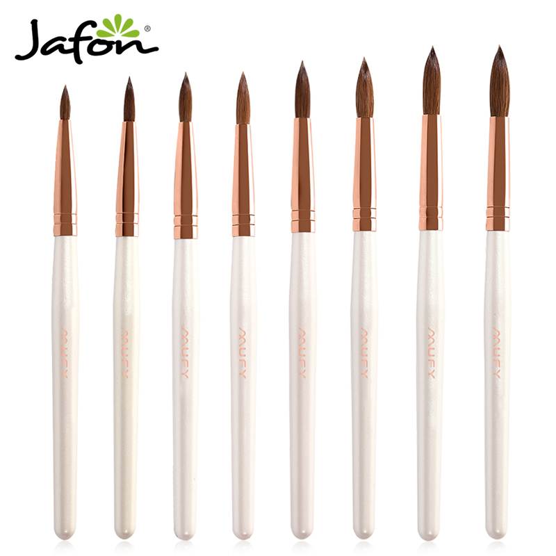 Best Quality Oem Private Label White Wood Handle Acrylic Brush Wholesale Kolinsky Sable Nail Art Brush Amazon