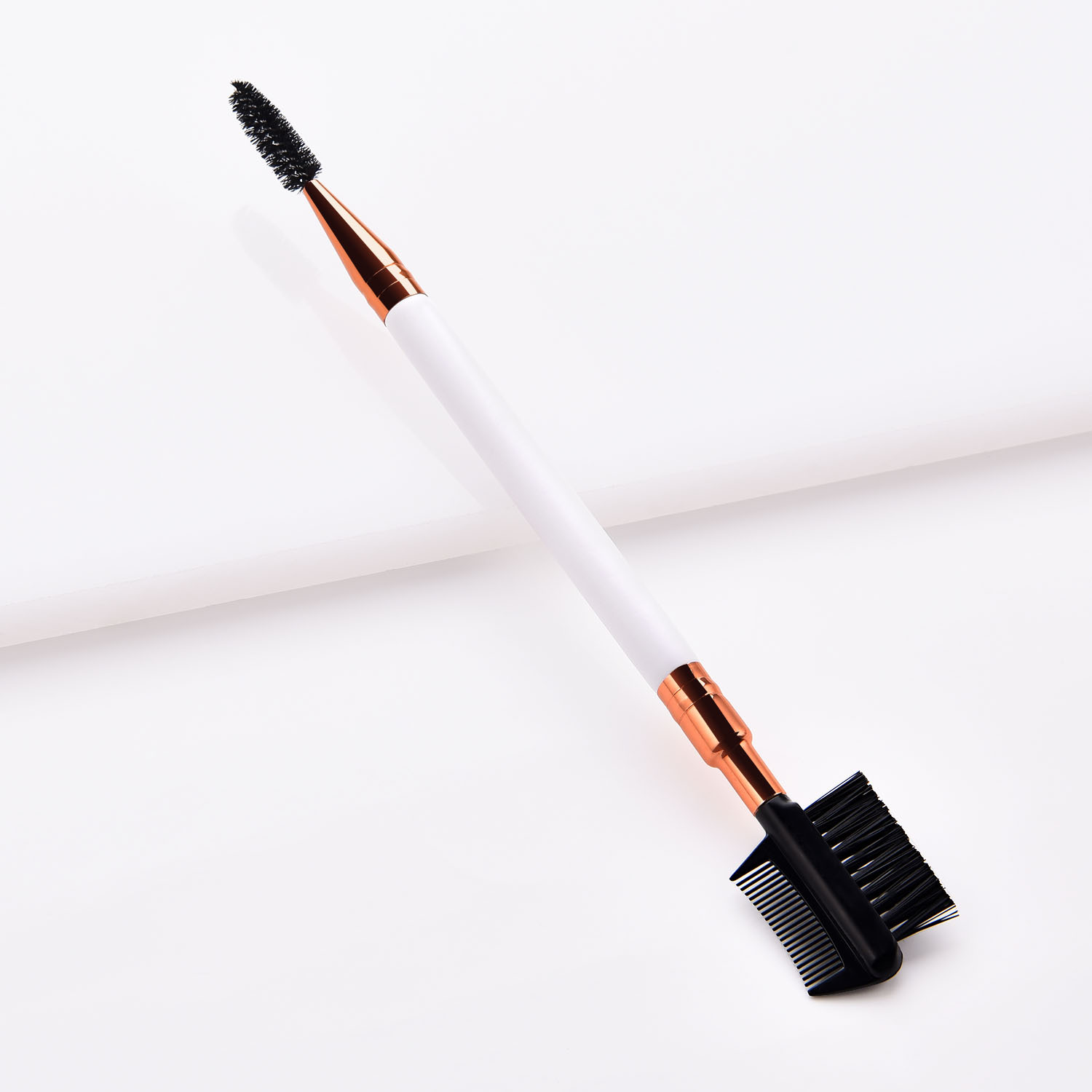 OEM Dual-end Makeup Eye Brush - Mascara Brush + Eyebrow Makeup Brush White