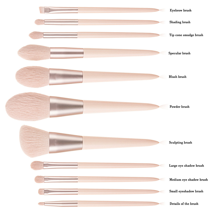 Hot Sale Makeup Brushes Normal Size 11 Piece Blush Powder Foundation Makeup Brush Set