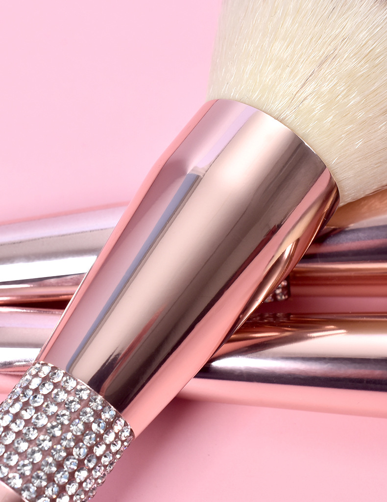 Luxury 15pcs Vegan High end Private custom label diamond makeup brush set with PU bag