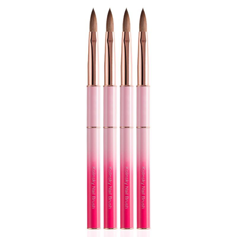 2#--22# Pink Color Kolinsky Hair Nail Acrylic Brush Nails Oval Nail Art Brushes