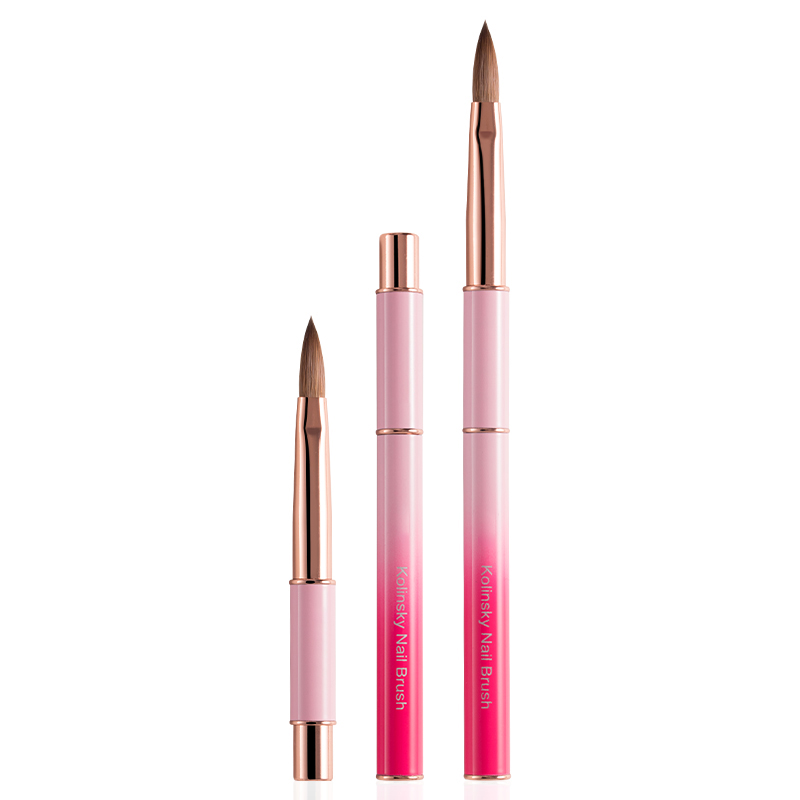 2#--22# Pink Color Kolinsky Hair Nail Acrylic Brush Nails Oval Nail Art Brushes