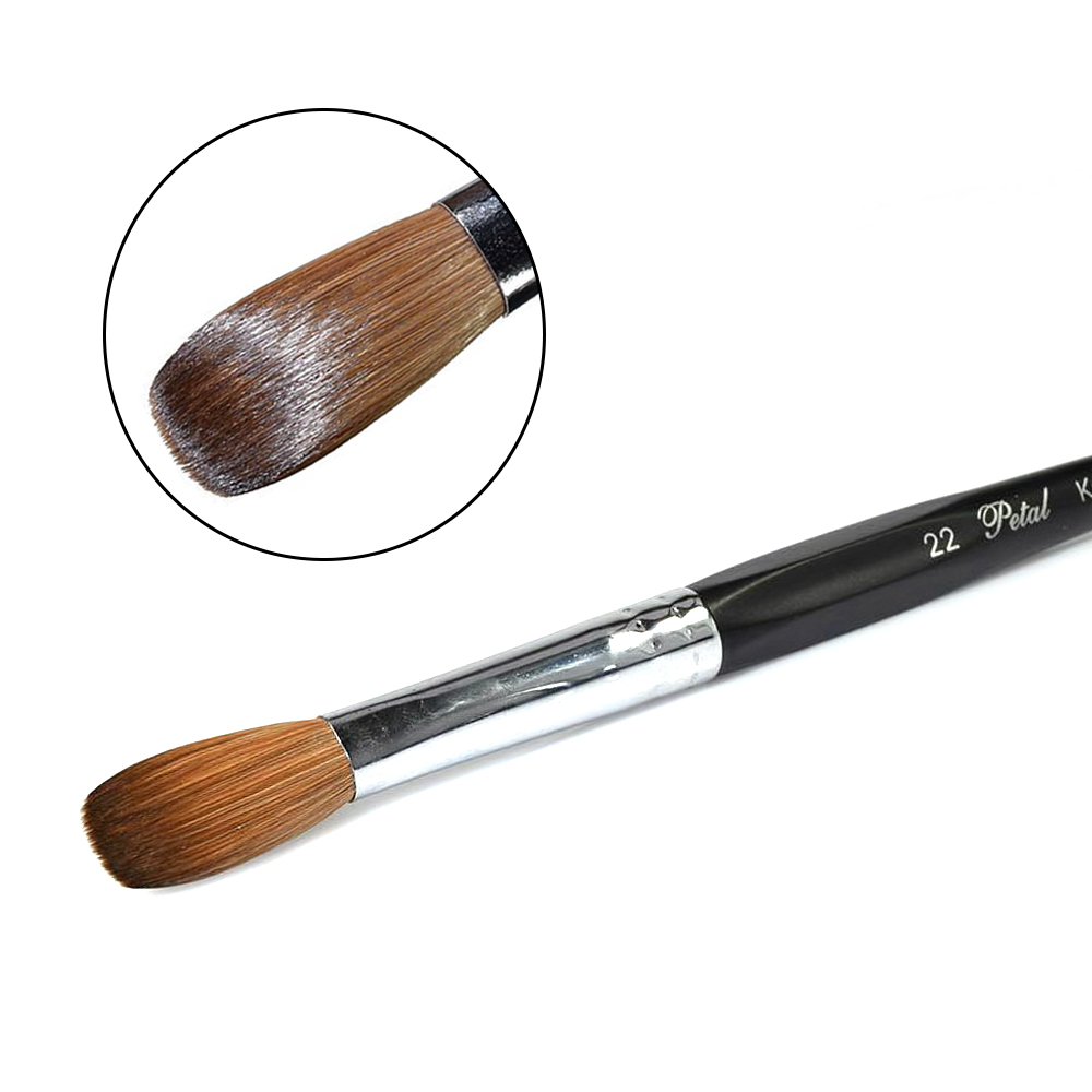Wholesale Oval Nail Art Brush Manufacturer Custom Logo 100% Pure Kolinsky Sable Acrylic Nail Brushes 8 10 12 14 16