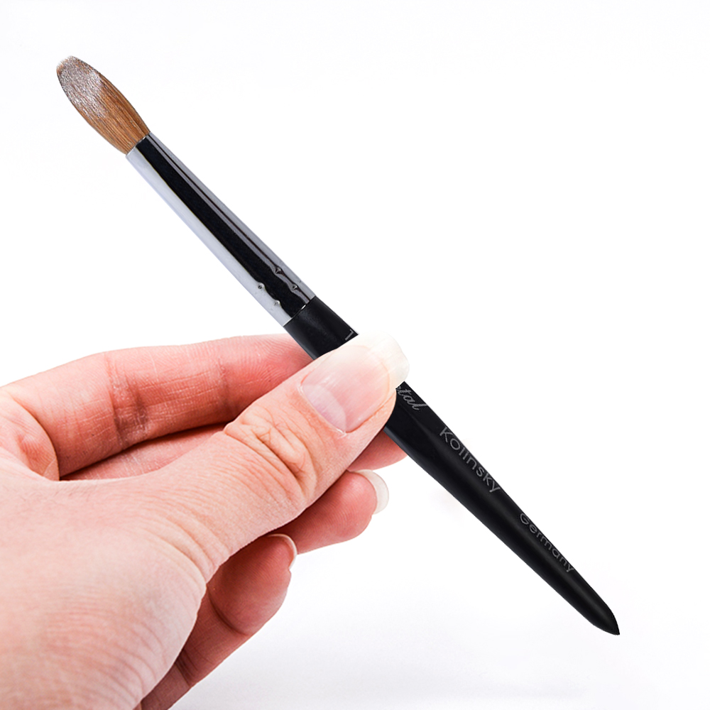 Wholesale Oval Nail Art Brush Manufacturer Custom Logo 100% Pure Kolinsky Sable Acrylic Nail Brushes 8 10 12 14 16