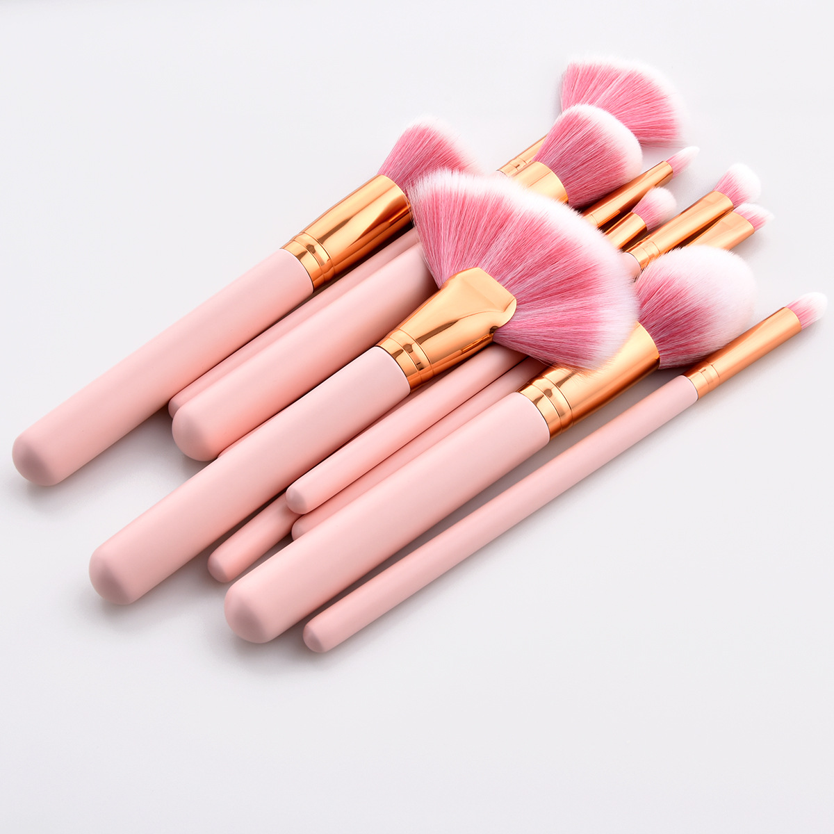 2021 New Trend 14PCS Standing Brushes Makeup Set Pink Stand Up Make Up Brushes