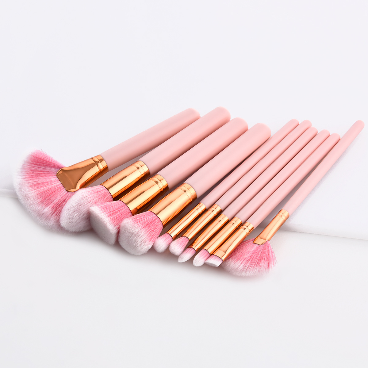 2021 New Trend 14PCS Standing Brushes Makeup Set Pink Stand Up Make Up Brushes