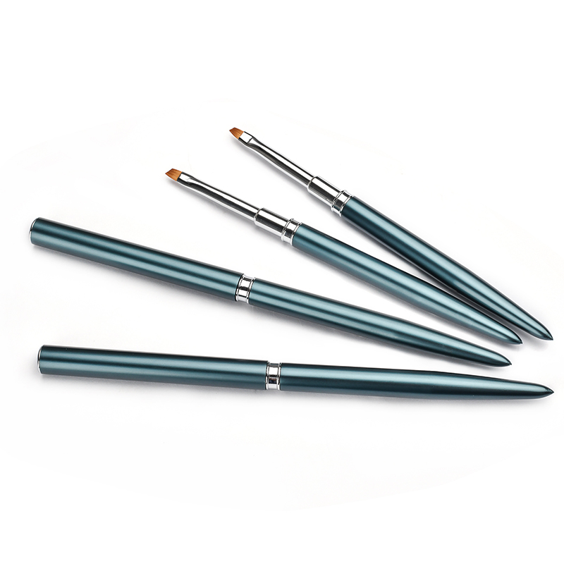 green color metal handle nylon kolinsky wholesale slant gel brush