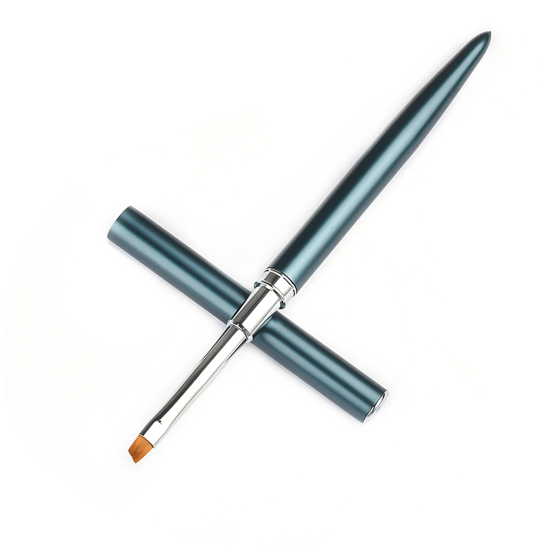 green color metal handle nylon kolinsky wholesale slant gel brush