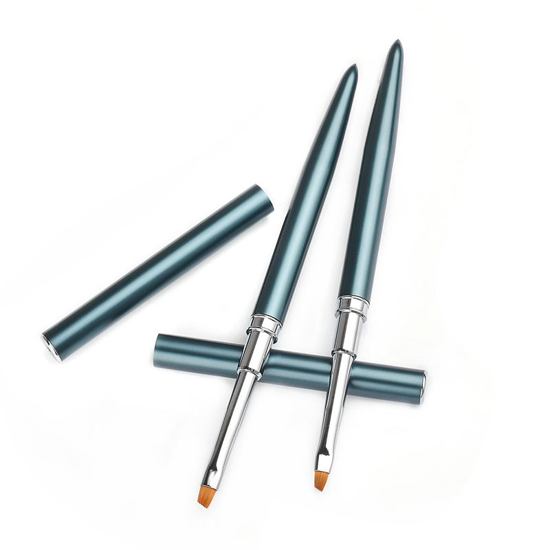 green color metal handle nylon kolinsky wholesale slant gel brush