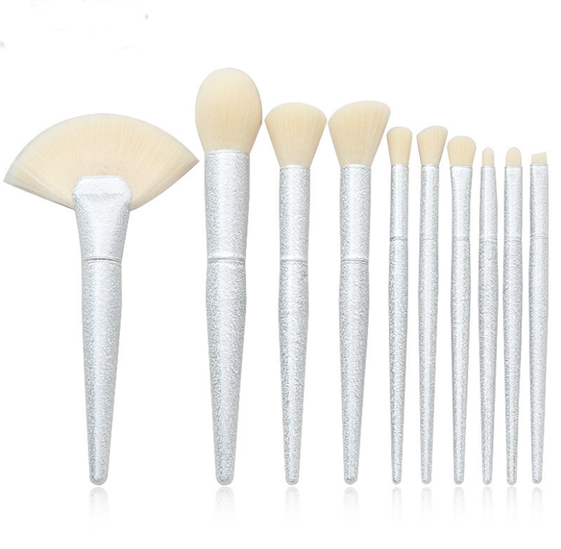 10 rainbow crystal dull polish ferrule makeup brush set of 3D fantasy beauty makeup tools