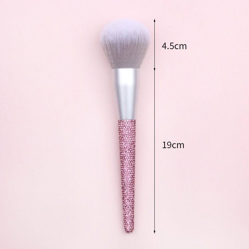 popular design high quality christmas gift pink diamond handle soft synthetic hair powder makeup brush