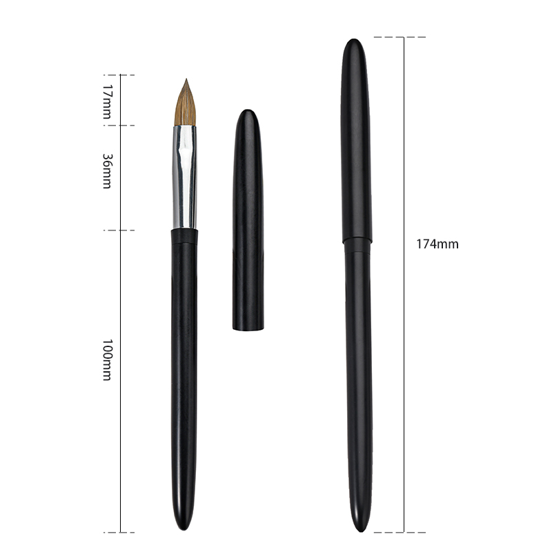 wholesale metal handle acrylic brush kolinsky sable Nail Art Brush