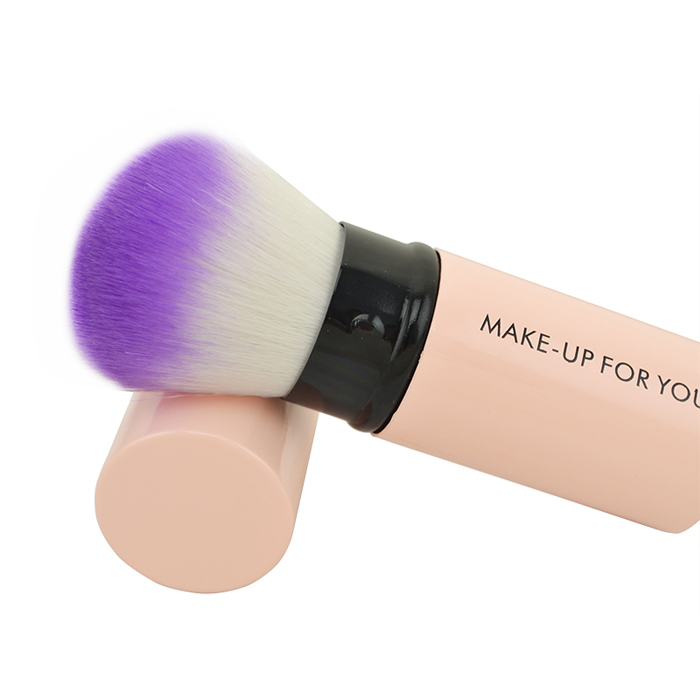 Private Label Pink synthetic hair retractable refillable powder brush