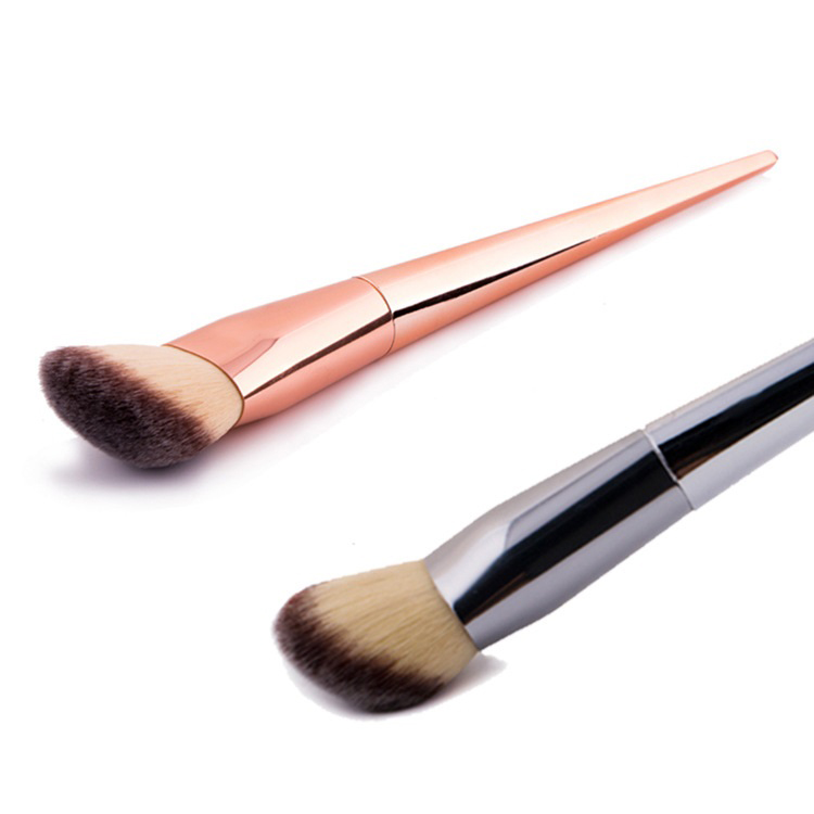 Single Round Head Silver Rose Gold Diamond Makeup Foundation Brush