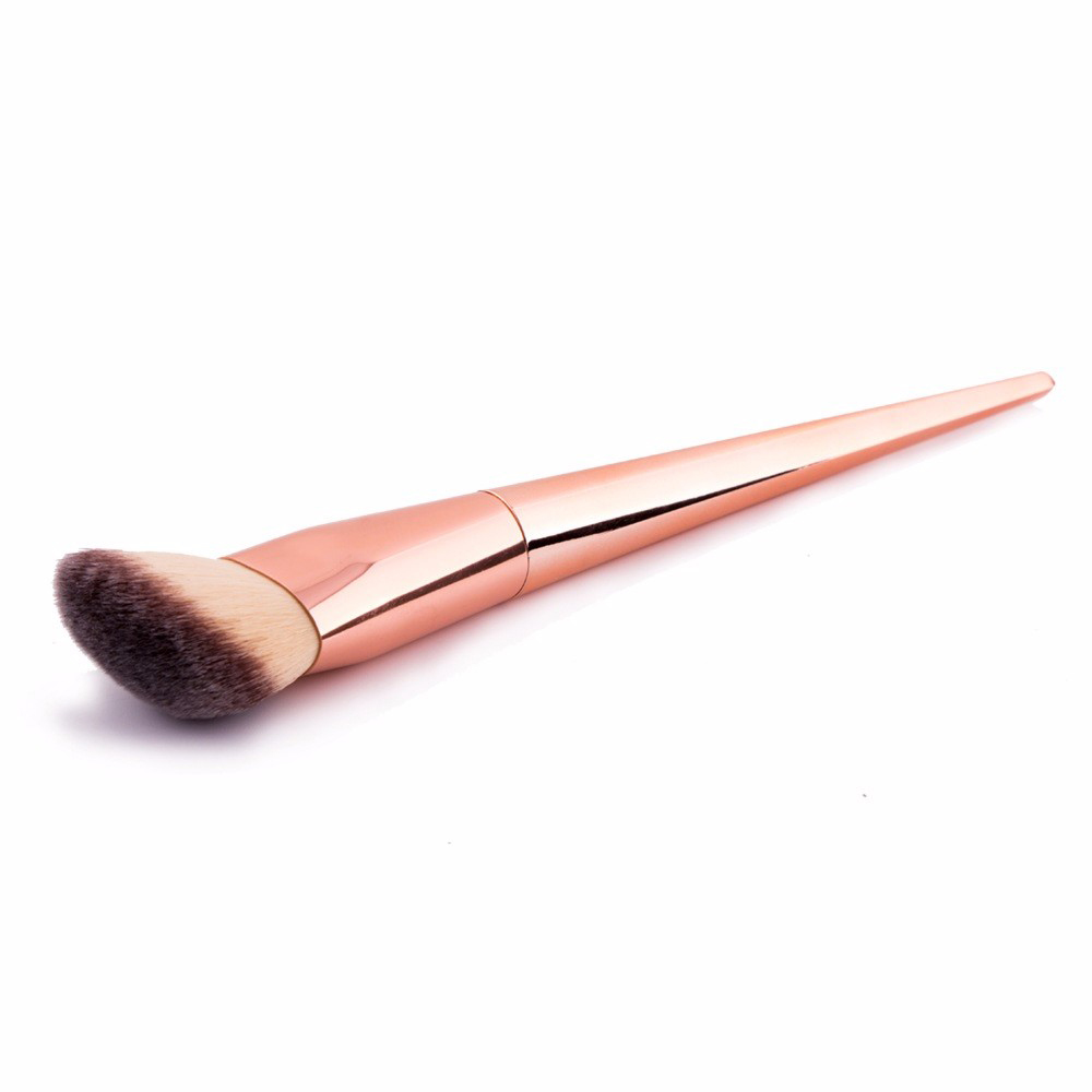 Single Round Head Silver Rose Gold Diamond Makeup Foundation Brush