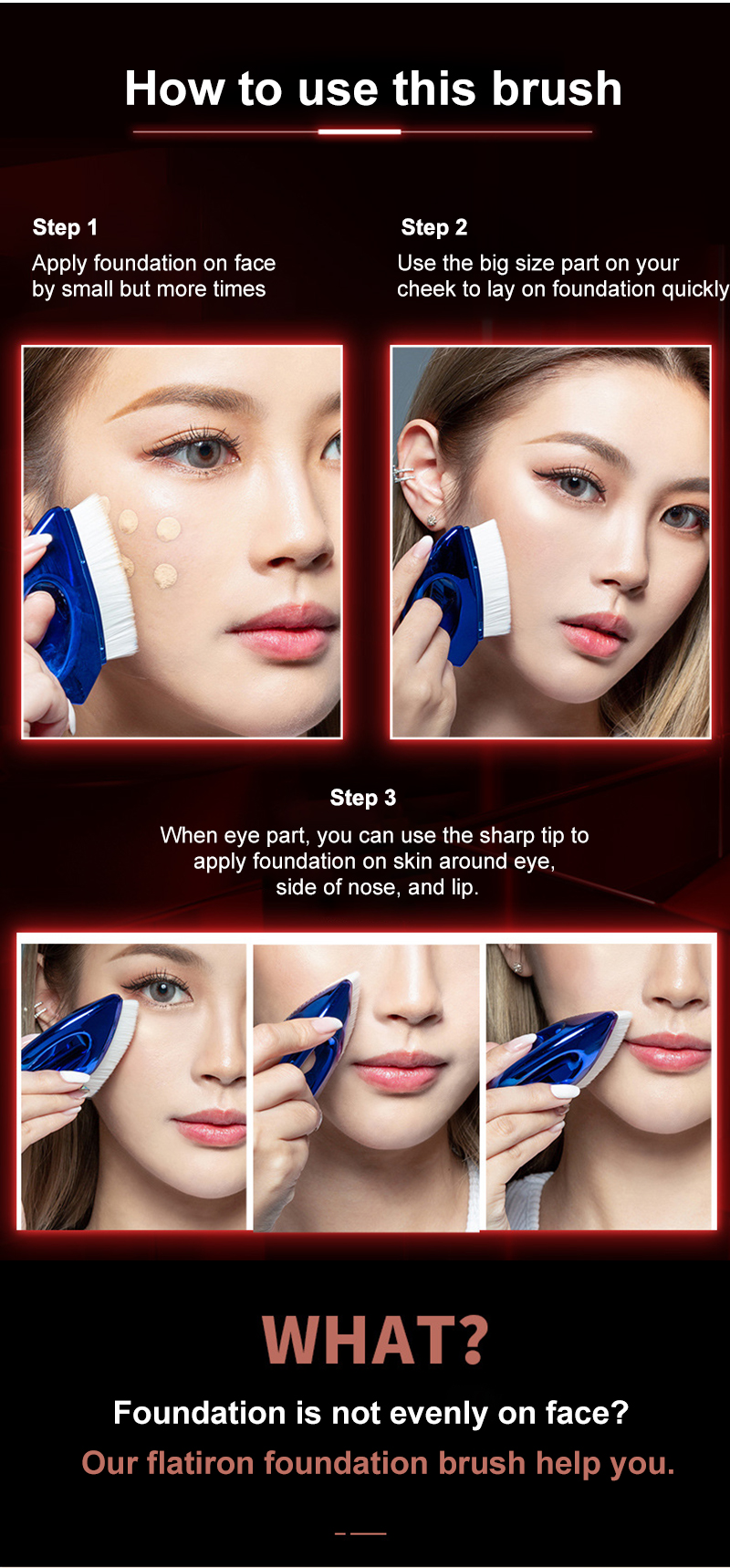Factory Price Oval Flat Makeup Foundation Brush BB Cream Liquid Kabuki Powder Foundation Makeup Brush