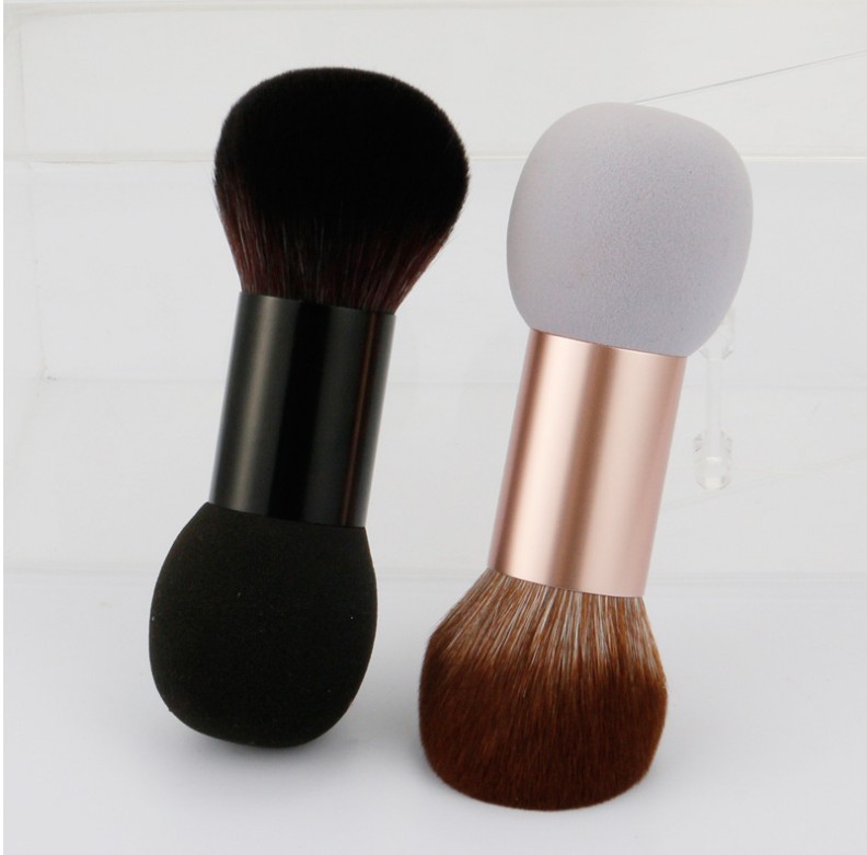 Luxury Professional Facial Double head Foundation Sponge Powder Brush Beauty Tools
