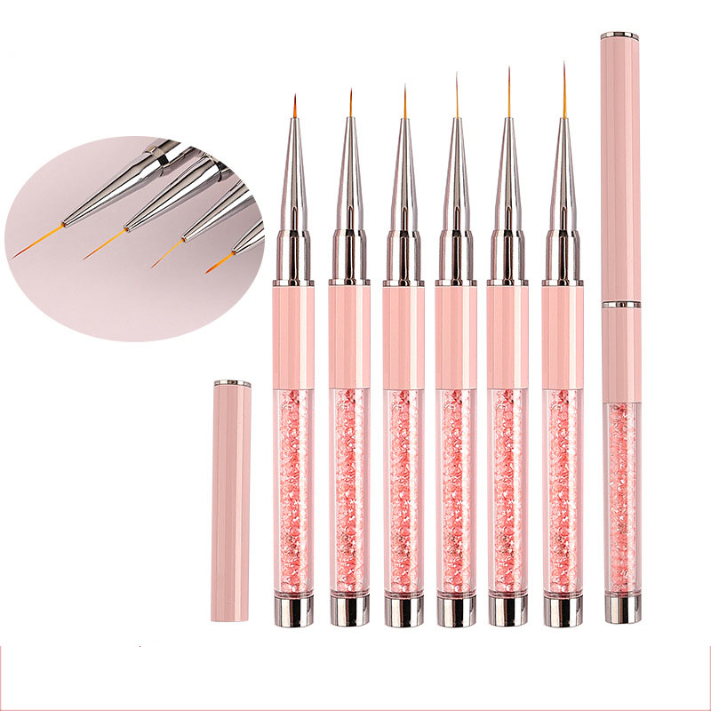 pink diamond handle soft nylon hair Liner brush Nail art brush for drawing