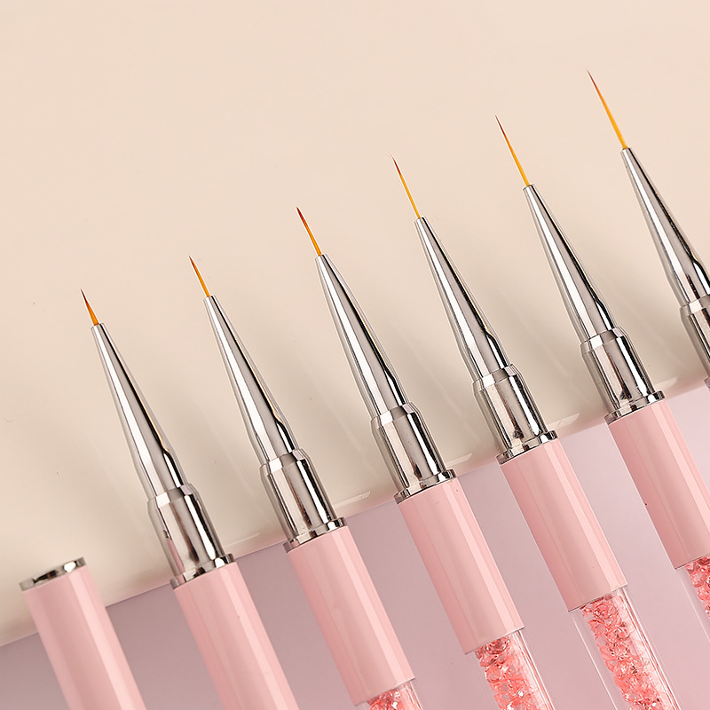 pink diamond handle soft nylon hair Liner brush Nail art brush for drawing