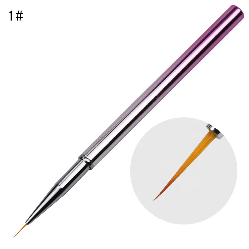 New 3pcs Synthetic Hair Metal Handle Nail Beauty Brush Private Label Nail Art Brush Sets