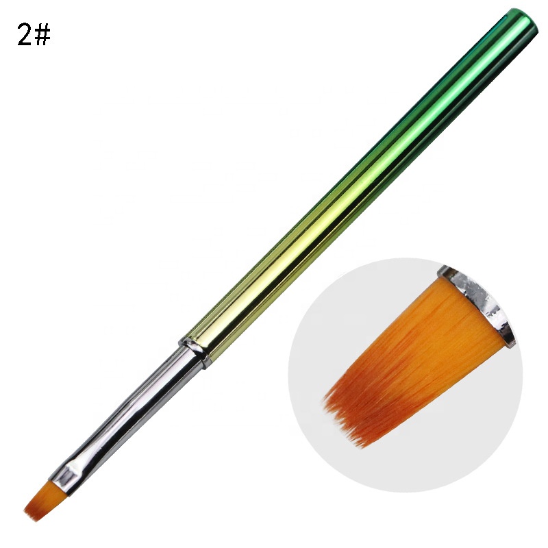New 3pcs Synthetic Hair Metal Handle Nail Beauty Brush Private Label Nail Art Brush Sets