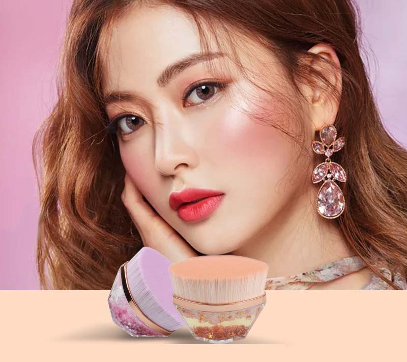 2022 New Upgrade NO 55 Iiquid Foundation Makeup Brush Amazon Hot Sell 2 Color Face Concealer Make Up Brush